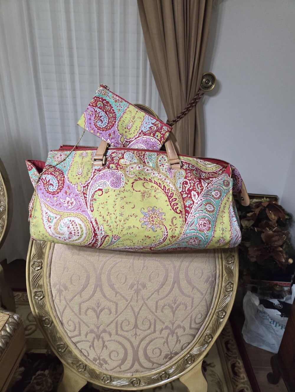 Etro Paisley Bag in Lime Green, Pink and Red